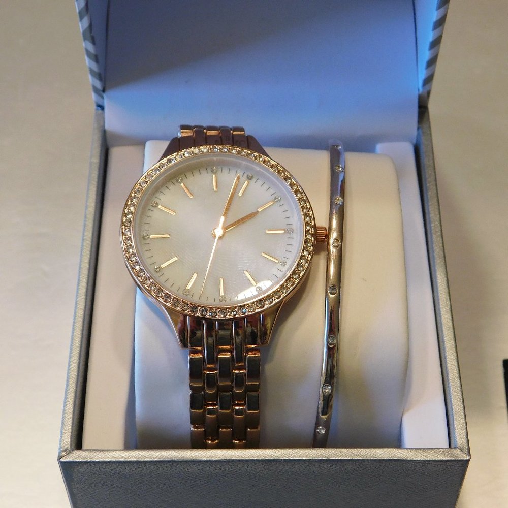 INC - Rose Gold Watch & Matching Bracelet - NWT - New Battery